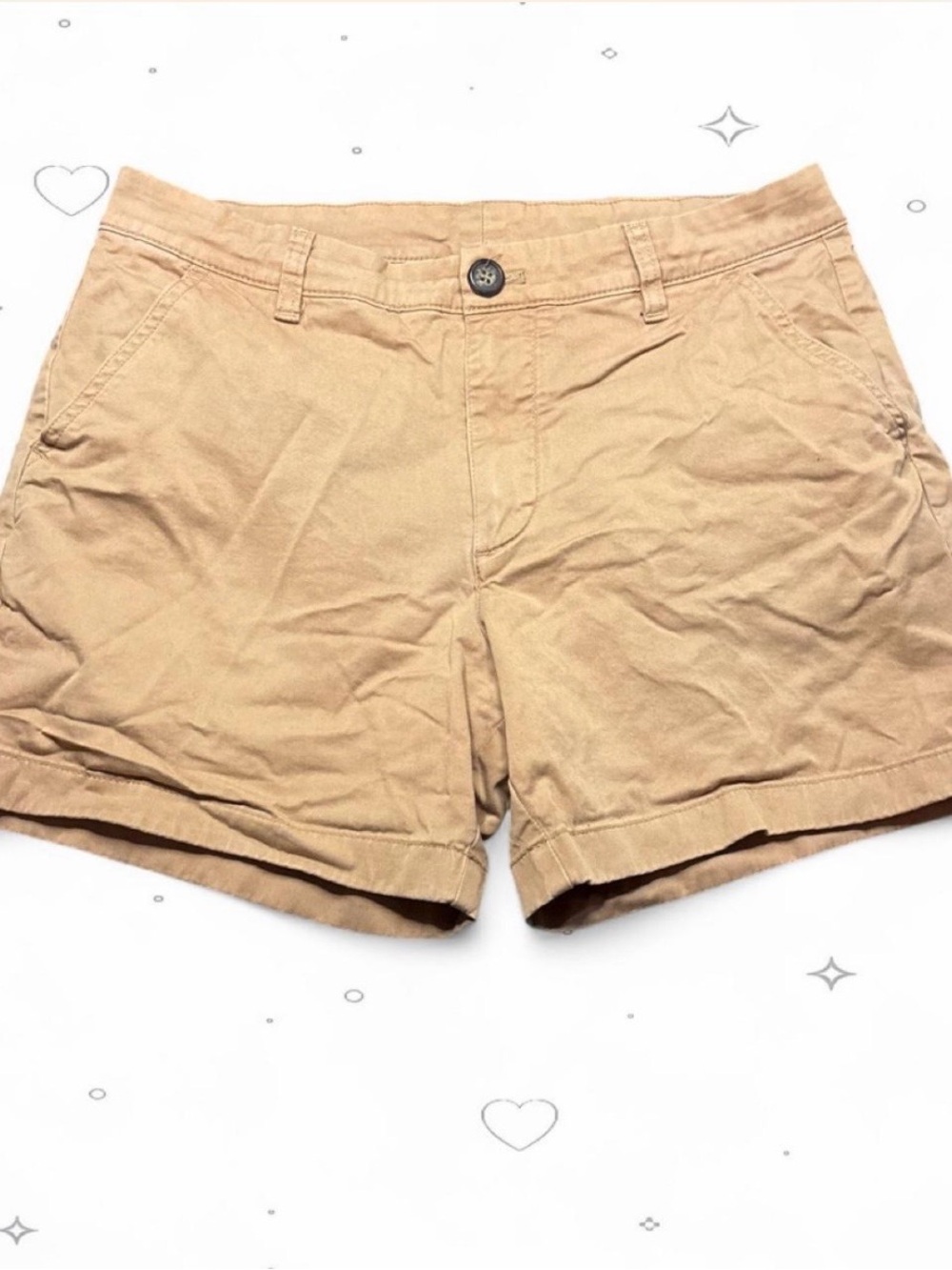 Chubbies Khaki Tan 5.5" Inseam Flat Front Chino Shorts Mens Size 32